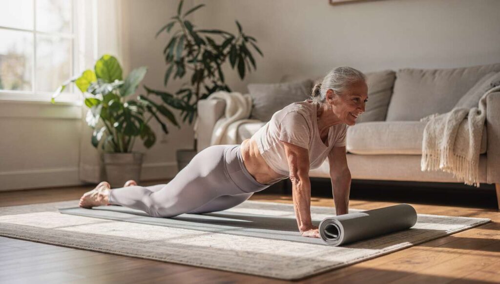 Pilates ab 60 zu Hause: Diese 8-Minuten-Routine stärkt laut Trainern Rücken und Core gleichzeitig